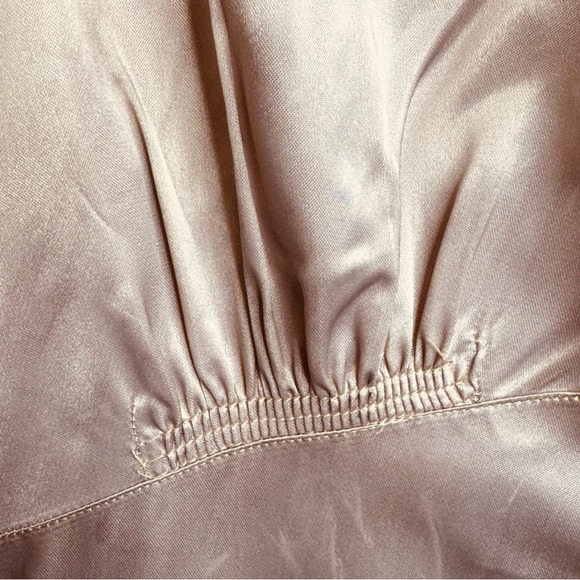 Vintage 30s Canterbury New York Champaign Satin Zip Dress Robe S/M - Picture 11 of 16